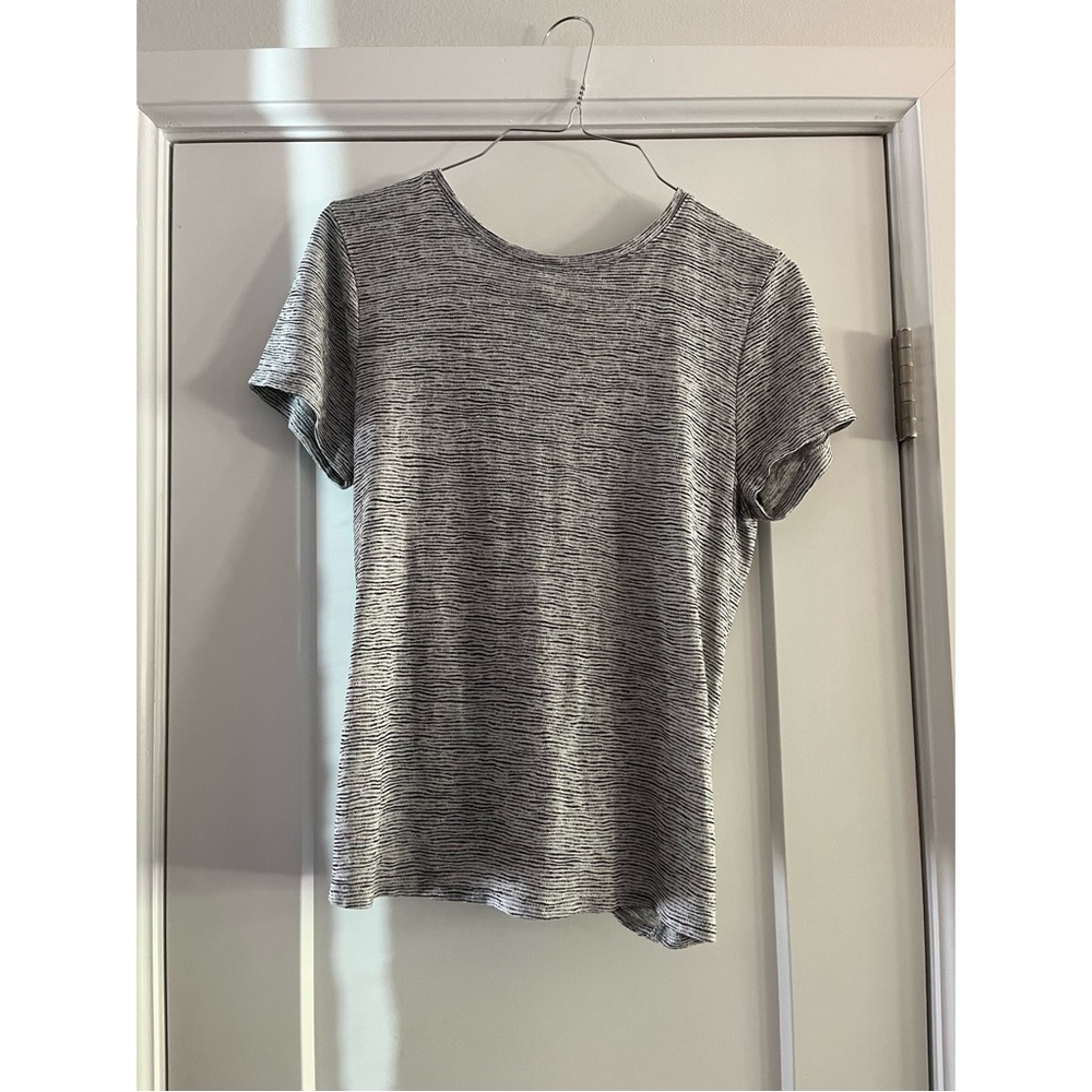 J. Crew • Black‎ & White Tie Back Short Sleeve